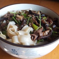 Beef, Black Beans and Rice Noodles With Oyster Sauce