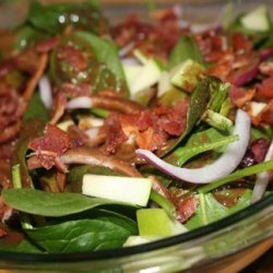 Warm Spinach Salad With Apples, Bacon, and Cranberries