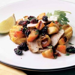 Grilled Chicken & Polenta With Nectarine-Blackberry Salsa