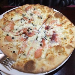 Salmon, Goat Cheese, Capers Pizza