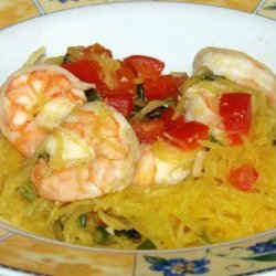 Spaghetti Squash Sauteed With Shrimp
