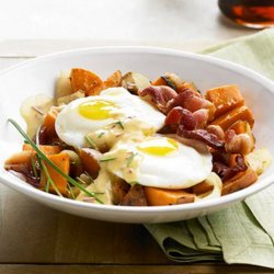 Sweet Potato Hash With Spicy Hollandaise