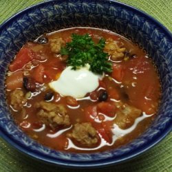 Healthy Black Bean Soup With Turkey Sausage