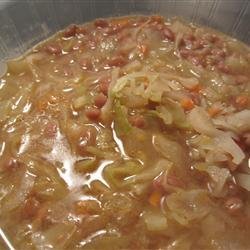 Cabbage, Potato and Baked Bean Soup