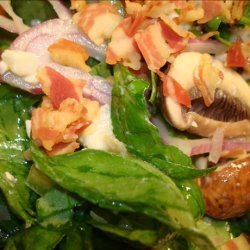 Warm Spinach Salad With Pancetta and Gorgonzola Dressing