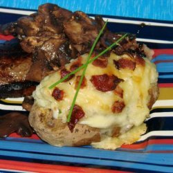 Microwave Version of Twice Baked Potatoes With Cheese and Bacon
