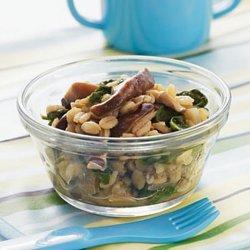 Barley With Shiitakes and Spinach