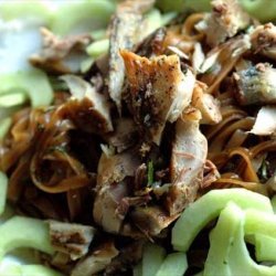 Smoked Mackerel Noodles With Cucumber and Herbs