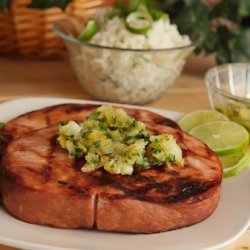 Grilled Ham Slice With Pineapple Salsa