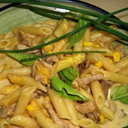 Pasta With Pork, Corn and Cheddar
