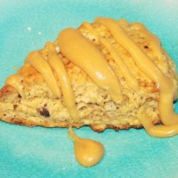Chocolate Chip Scones With Peanut Butter Glaze