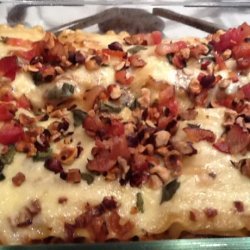 Squash Stuffed Cannelloni With Roasted Shallot Sauce