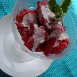 Strawberry Granita Dessert With Rose Water