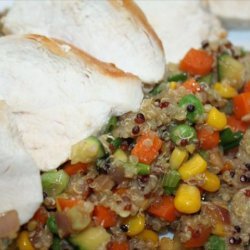 Quinoa With Veggies and Grilled Chicken Breast