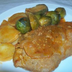 Brussel Sprout With Pork Chop in Tomato Sauce