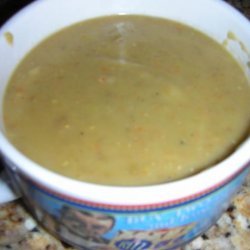 Creamy Lentil Bacon-Topped Soup
