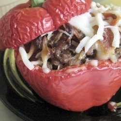 Italian Stuffed Beef & Sausage Bell Peppers