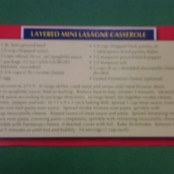 Layered Mini Lasagne Casserole