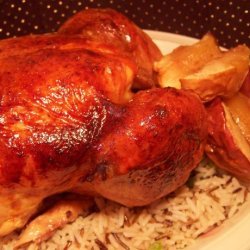 Apple-Glazed Roast Chicken and Rice