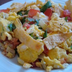Mexican Eggs With Crispy Tortilla Slices