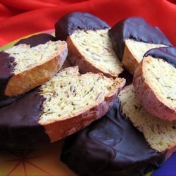 Chocolate Dipped Almond Anise Biscotti