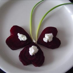 Beet Hearts With Chevre