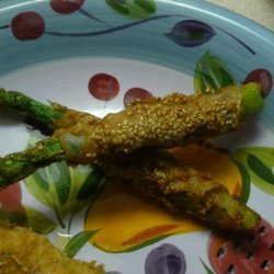 Sesame-Pancetta-Wrapped Asparagus
