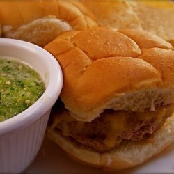 Green Chile Sliders With Tomatillo Lime Sauce