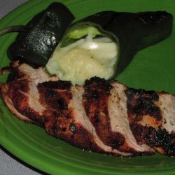 Grilled Pork and Poblano Peppers