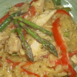 Orzo With Peppers and Asparagus