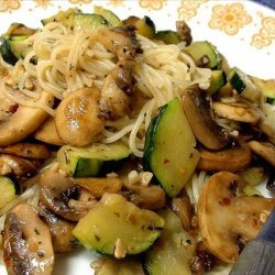 Pasta-Zucchini-Mushroom Toss With Garlic-Herb Sauce for One