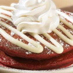 Red Velvet Pancakes and Cream Cheese Glaze