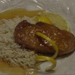 Pork Chops in Peach and Ginger Sauce