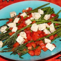 Roasted Asparagus & Peppers With Feta