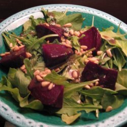 Roasted Beets With Toasted Pine Nuts and Arugula