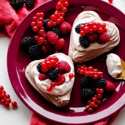 Berries & Cream in Meringue Cups