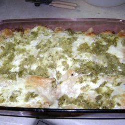 Chicken and Green Chile Enchiladas With Goat Cheese Cream Sauce