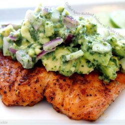 Grilled Spice Rubbed Salmon With Avocado Salsa