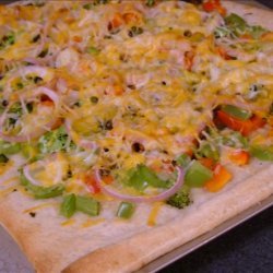 White Four-Cheese Vegetable Pizza