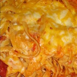 Cheesy Baked Fettuccine With Bacon