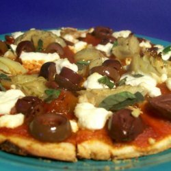 Artichoke, Olive and Goat's Cheese Pizza
