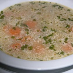 Croatian Turkey Soup With Sour Cream and Dill (Ajngemahtes)