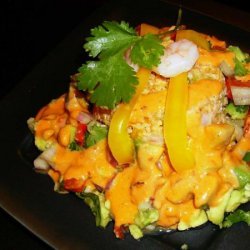Shrimp Bulgur Salad With Avocado Relish and Chipotle Dressing
