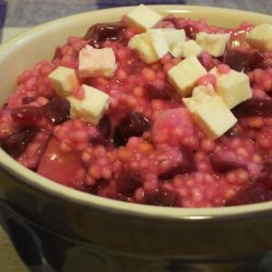 Pink Pearl Barley Risotto With Feta Cheese