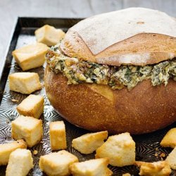 Warm Spinach and Bacon Cob Loaf