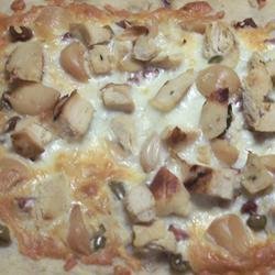 White Pizza with Roasted Garlic and Green Olives