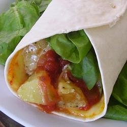 Curried Chipotle Potato, Spinach and Cheese Wraps