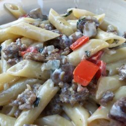 Sausage and Mostaccioli With Rich Cream Sauce