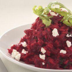 Beetroot Risotto With Goats' Cheese & Walnuts