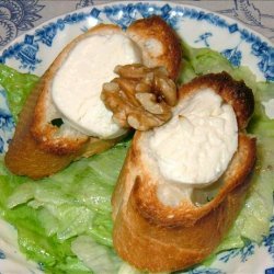 Warm Goat's Cheese on Toast and Lettuce